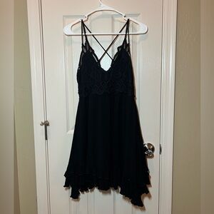 Black bralette midi dress. La Miel. Size large.